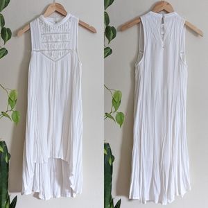 O'Neill | Issa | Crochet Front Halter Hi-Low Dress White